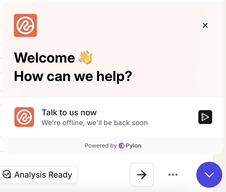 Pathwork in-app live chat widget opened from the round button in the bottom-right corner of every screen